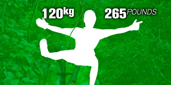 What is the maximum weight to use the ziplines?